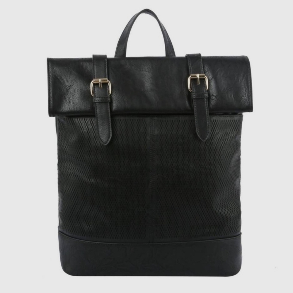 Virago Collection Vegan Leather Parker Fold-Over Backpack - Picture 2 of 10